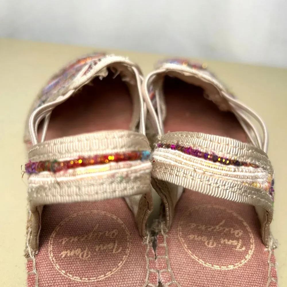 Toni Pons Noa women's rainbow woven espadrille wedge sandals Size 37